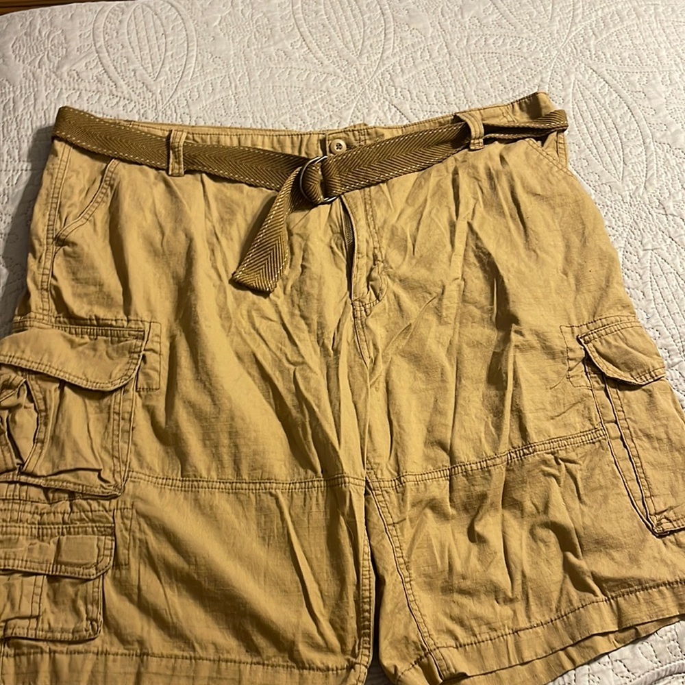 Tan cargo with fabric belt included